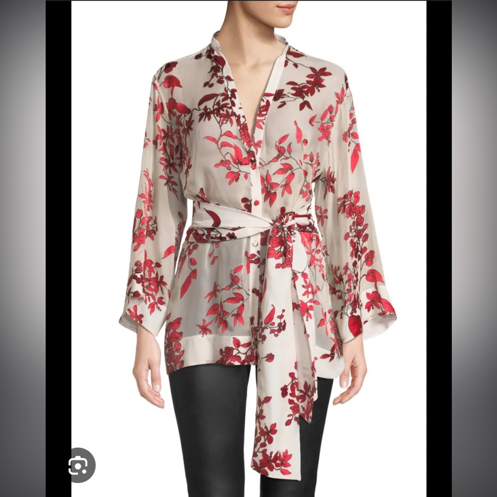 Alice + Olivia Tie-Waist Kimono Top